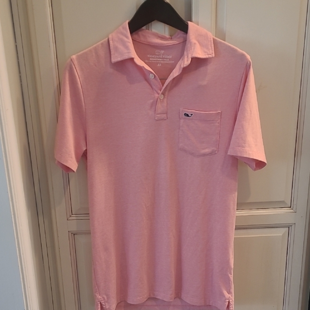 Vineyard Vines Men's Pink Polo Shirt